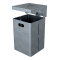 Square litter bin with cover, with ashtray | hot dipped galvanized | without standingpost